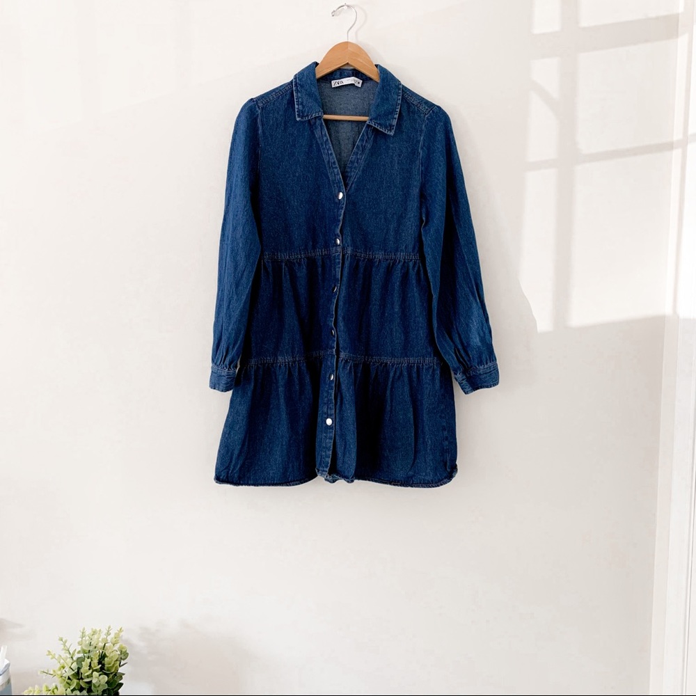 Zara Blue Denim Mini Dress